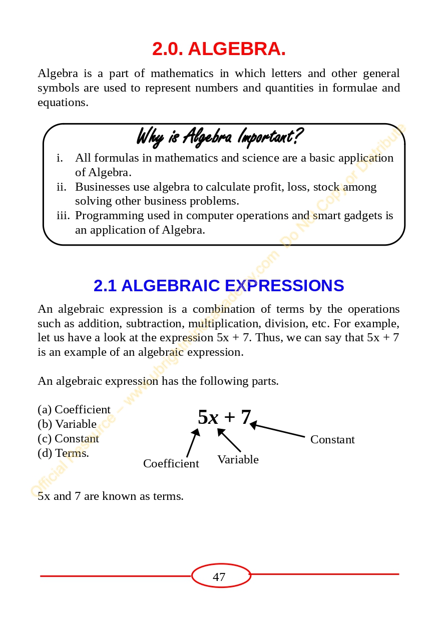 Complete Grade 7 Mathematics Notes (Advantage Plus Mathematics) - Image 2