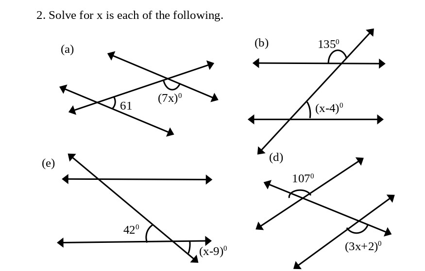 Transversal Assignment Questions